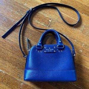 Kate Spade Wellesley Mini Rachelle Crossbody Bag Blue Leather Purse